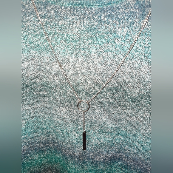 Studio Works Green & Blue Sweater, shirt combo, detachable necklace size 2x EUC - Picture 4 of 7